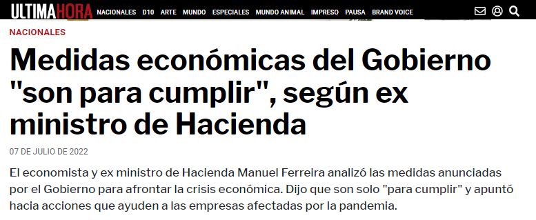 Medidas económicas del Gobierno 